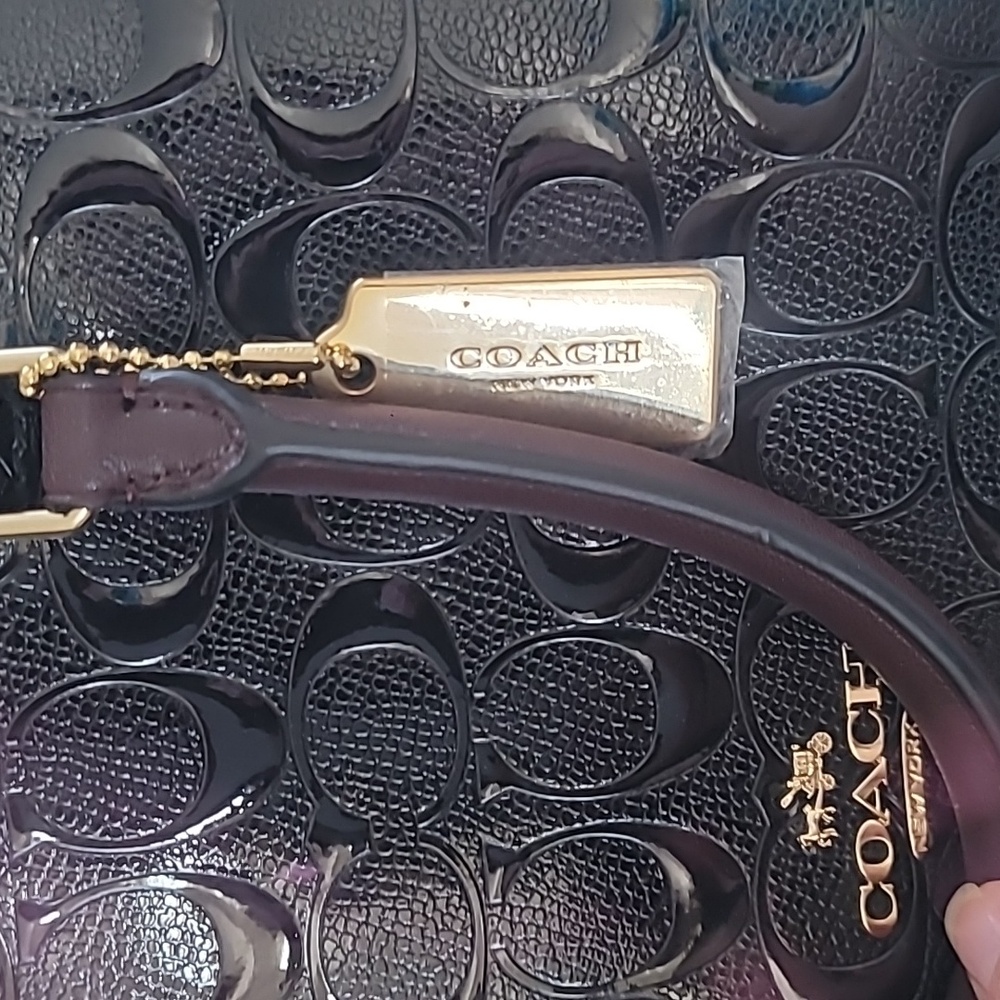 Coach Black and Dark Purple Crossbody Bag - Picture 2 of 9